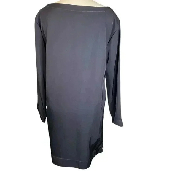 Mark By Mark Jacobs Navy Blue Clark Zipper 100% Triacetate Dress Size Medium - Picture 6 of 13